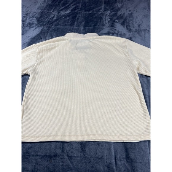 Dixxon Women's Crop Henley Thermal Top beige Size Small - Picture 10 of 10